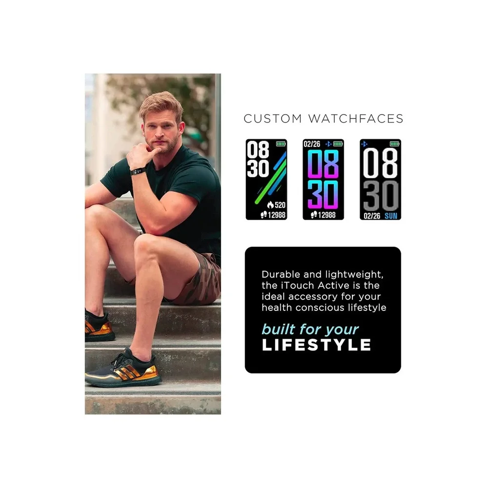 NEW iTouch Active Health & Fitness Tracker Smartwatch Tie Dye Heart Rate Monitor